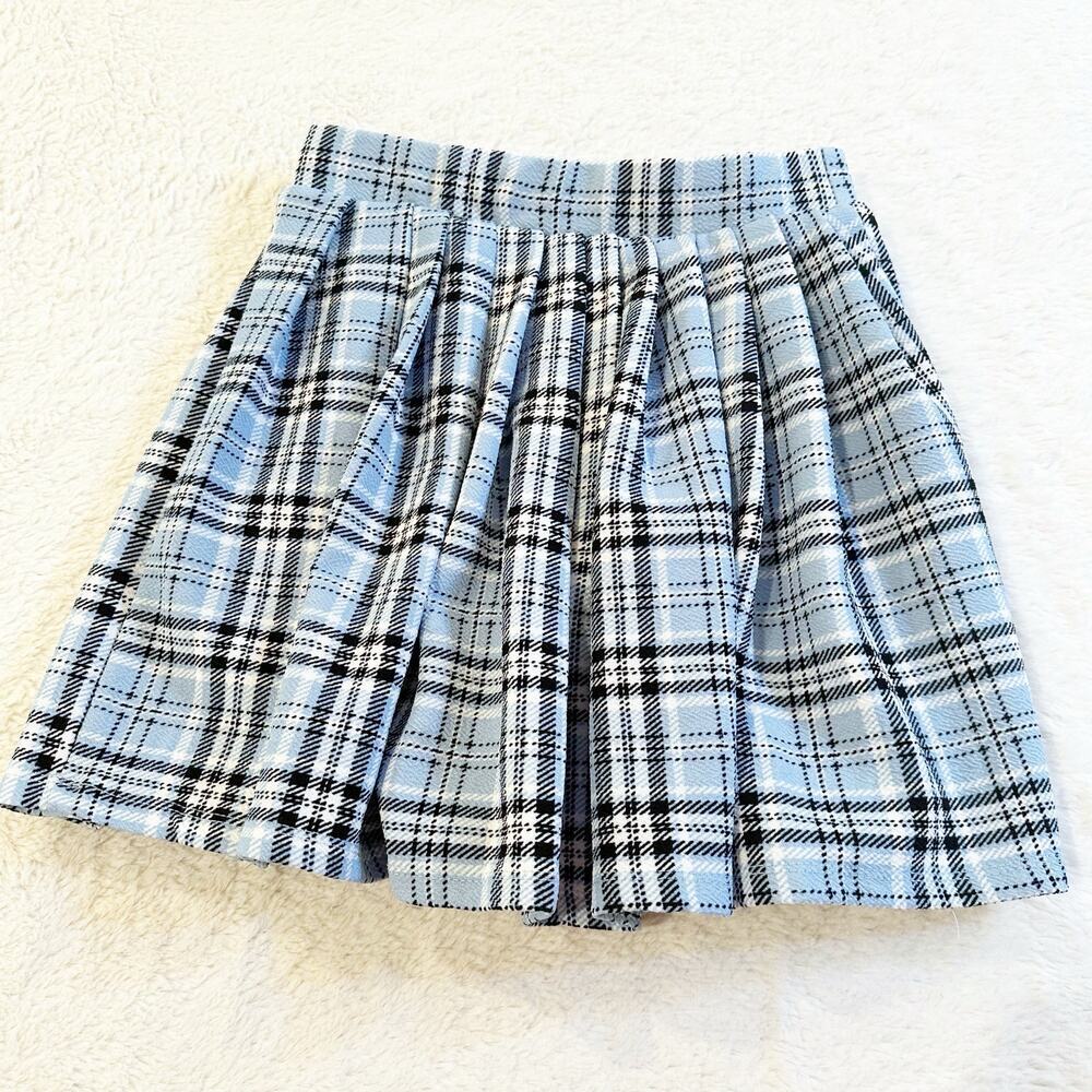 Olivia Kay Blue Plaid Skort sz L (10/12)